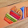 Slapende kitten, boekenlegger, 74x210 mm