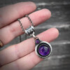Unieke amethist hanger van zilver – handgemaakt OOAK sieraad - Nikkelvrij
