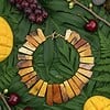 Unieke statement ketting met agaat en Maleisische jade