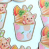 Varken cupcake kraftpapier sticker,3,9x6 cm ( 1.18x2.36 inch)
