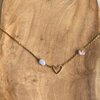 Vergulde ketting met hartje en kraaltjes van agaat en jaspis