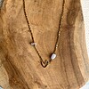 Vergulde ketting met hartje en kraaltjes van agaat en jaspis
