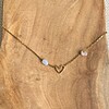 Vergulde ketting met hartje en kraaltjes van agaat en jaspis