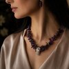 Amethist ketting met kristallen hanger - uniek stuk