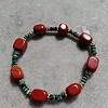 Armband met rode jaspis en afrikaanse turquoise