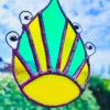 Beautiful handmade stained glass Sunrise | suncatcher | Tiffany technique | window hanging