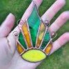 Beautiful handmade stained glass Sunrise | suncatcher | Tiffany technique | window hanging