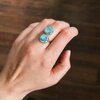 Blauwe faux steen ring (verstelbaar)