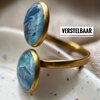 Blauwe faux steen ring (verstelbaar)