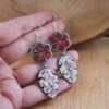 Botanish & Romantisch, folk oorbellen met enamel bladeren