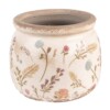 Clayre & Eef bloempot beige met bloemen Ø12 cm