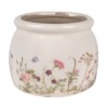 Clayre & Eef bloempot beige met bloemen – Ø12 cm