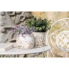 Clayre & Eef bloempot beige met bloemen – Ø12 cm