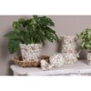 Clayre & Eef bloempot keramiek met bloemen Ø12 cm
