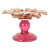 Clayre & Eef glazen waxinelichthouder bloem roze/oranje – Ø14x9 cm