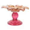 Clayre & Eef glazen waxinelichthouder bloem roze/oranje – Ø14x9 cm