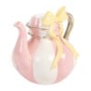 Clayre & Eef roze Kandelaar in Theepotvorm