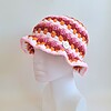 Gehaakte bucket hat | Pride lesbische vlag
