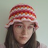 Gehaakte bucket hat | Pride lesbische vlag