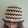 Gehaakte bucket hat | Pride non-binary vlag