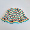 Gehaakte bucket hat | Pride panseksuele vlag