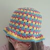Gehaakte bucket hat | Pride panseksuele vlag