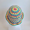 Gehaakte bucket hat | Pride panseksuele vlag