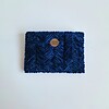 Geweven pasjeshouder | Donkerblauw velvet look