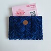 Geweven pasjeshouder | Donkerblauw velvet look