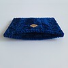 Geweven pasjeshouder | Donkerblauw velvet look
