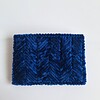 Geweven pasjeshouder | Donkerblauw velvet look
