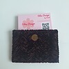 Geweven pasjeshouder | Donkerbruin velvet look