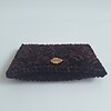 Geweven pasjeshouder | Donkerbruin velvet look