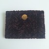 Geweven pasjeshouder | Donkerbruin velvet look