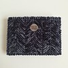 Geweven pasjeshouder | Donkergrijs velvet look