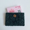 Geweven pasjeshouder | Donkergroen velvet look
