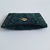 Geweven pasjeshouder | Donkergroen velvet look
