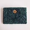 Geweven pasjeshouder | Donkergroen velvet look