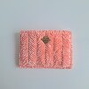 Geweven pasjeshouder | Koraaloranje velvet look