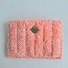 Geweven pasjeshouder | Koraaloranje velvet look