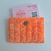 Geweven pasjeshouder | Oranje velvet look