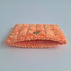 Geweven pasjeshouder | Oranje velvet look