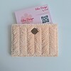 Geweven pasjeshouder | Pasteloranje velvet look
