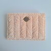 Geweven pasjeshouder | Pasteloranje velvet look