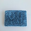Geweven pasjeshouder | Petrol velvet look