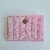 Geweven pasjeshouder | Poeder roze velvet look