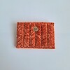 Geweven pasjeshouder | Pompoen oranje velvet look