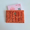 Geweven pasjeshouder | Pompoen oranje velvet look