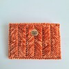 Geweven pasjeshouder | Pompoen oranje velvet look