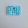 Geweven pasjeshouder | Turquoise velvet look